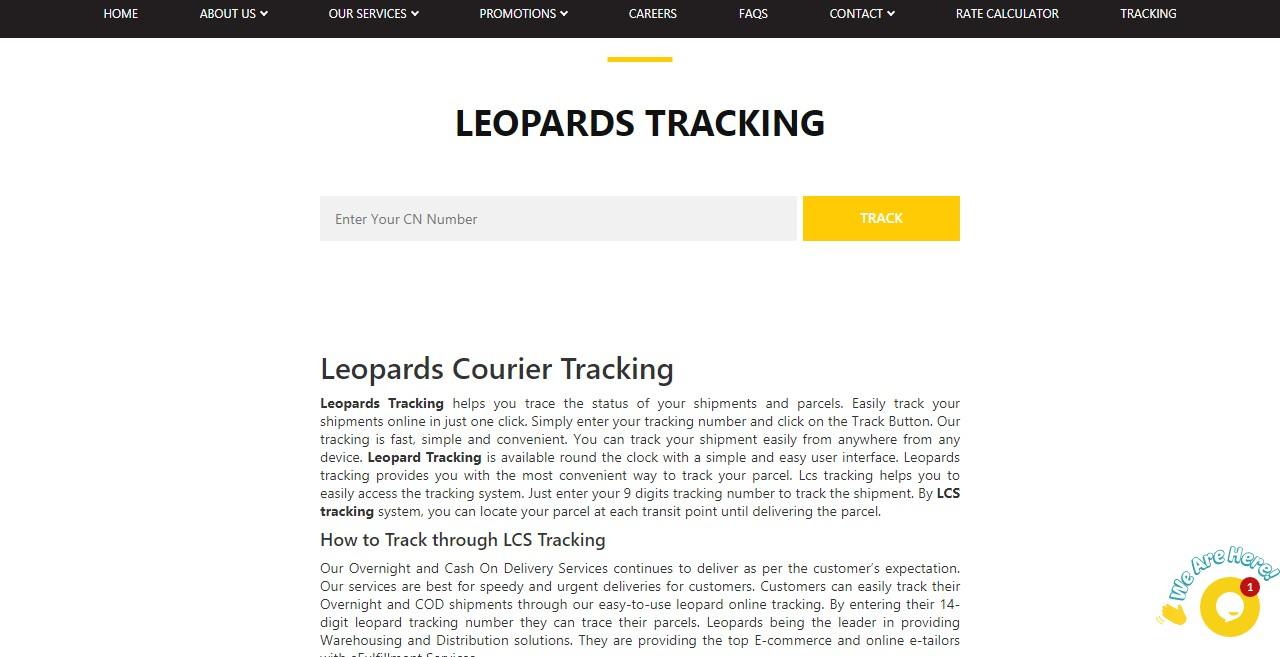 Leopards Courier Tracking Parcel Online