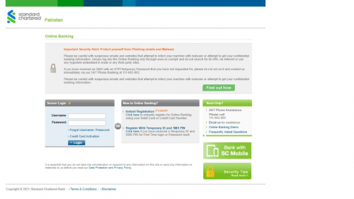 Standard Chartered Bank Pakistan Online Banking