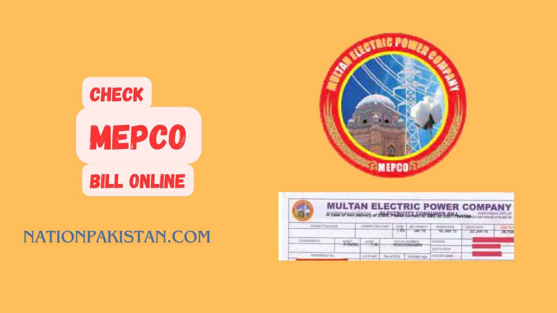 MEPCO Bill Online Check - Download Duplicate Copy.